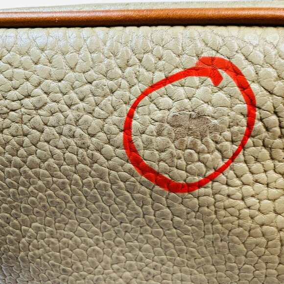 Vintage Dooney & Bourke All Weather Leather Bucket Bag Taupe Tan Drawstring - Picture 13 of 16